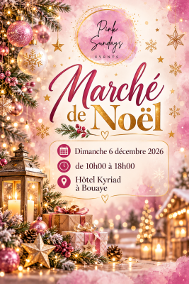 Marché de Noël rose et doré